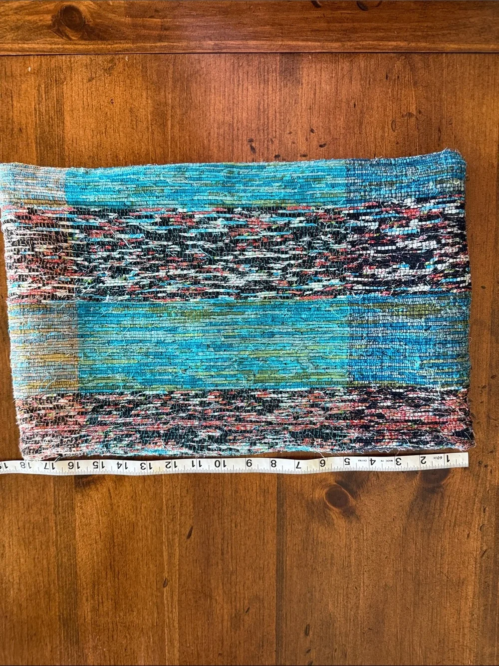 Crate&Barrel Turquoise Multicolor Woven Pillow